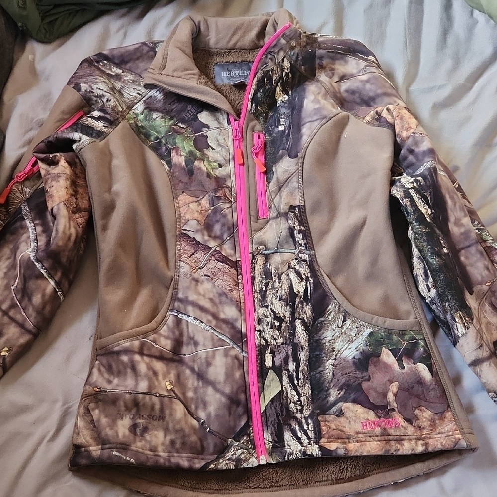 Womens Camouflage Jacket with Pink Accents